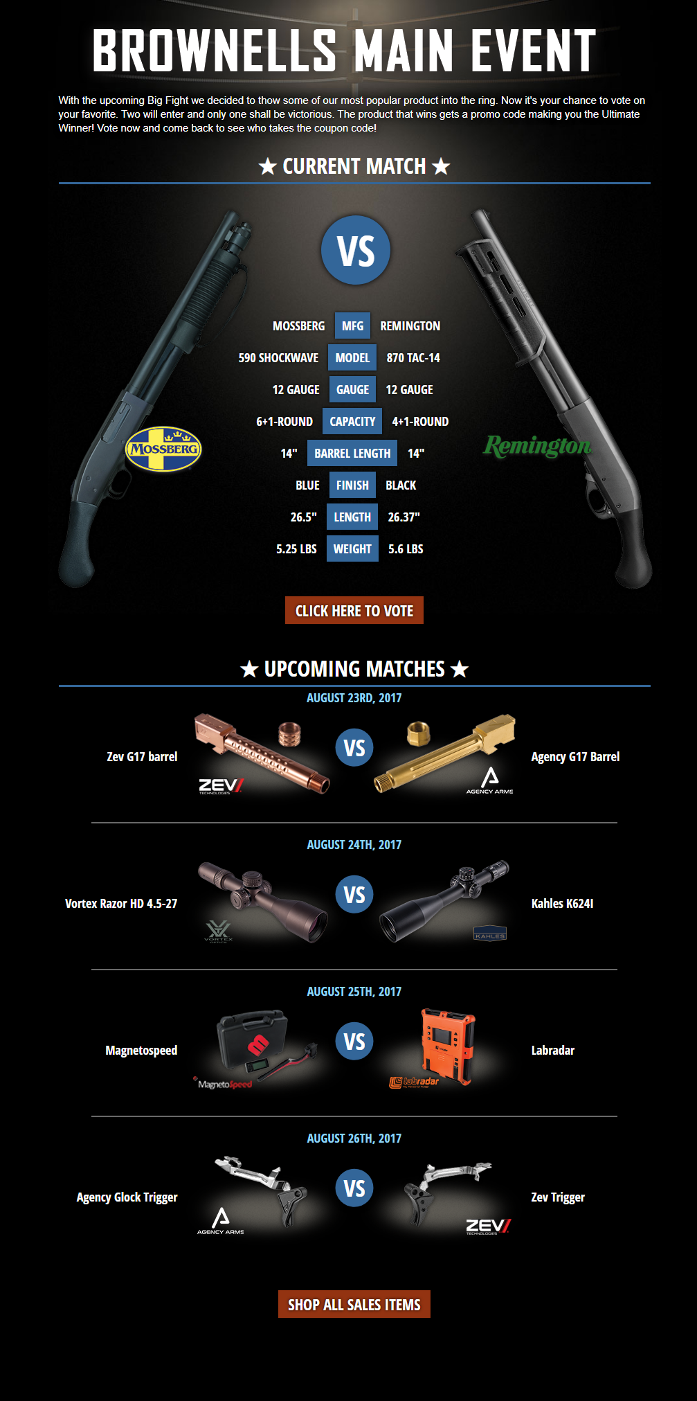Main Event landing page day 1